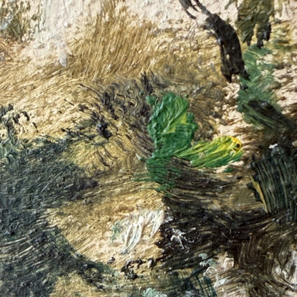 Handcrafted Landscape Oil Painting "Riverside Trees" Traditional Small Art Holland Art Shop