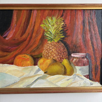 Vintage Still Life Oil Painting "Pineapple Still" Traditional Artwork Holland Art Shop