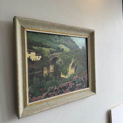 Classic Scenery Oil Painting "Stone Bridge" Vintage Art Holland Art Shop