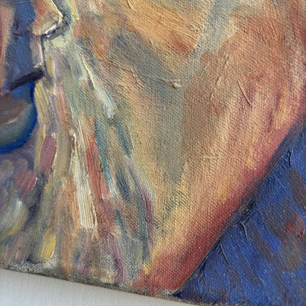 Authentic Portrait Oil Painting "Kissing Heads" Expressive Small Art Holland Art Shop