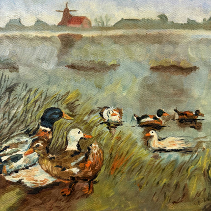 Classic Animals Oil Painting "Group Ducks" Detailed Small Art Holland Art Shop