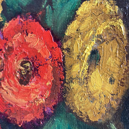 Authentic Still Life Oil Painting "Flower Bouquet" Expressive Small Artwork Holland Art Shop