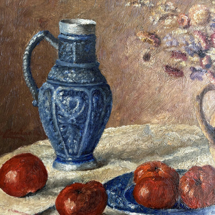 Rustic Still Life Oil Painting "Blue Jug" Refined Art Holland Art Shop