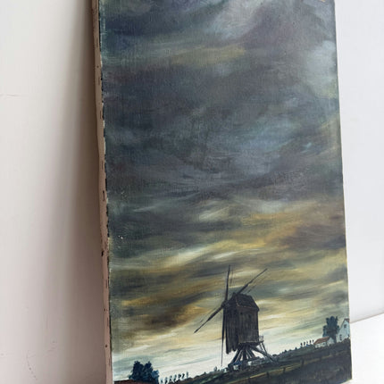 Classic Landscape Oil Painting "Old Windmill" Rustic Large Art Holland Art Shop
