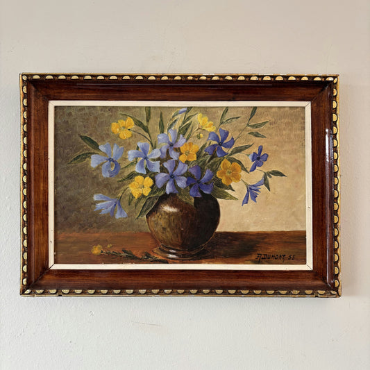 Striking Oil Painting Flowery Still Life "Floral Arrangement" Small Artwork
