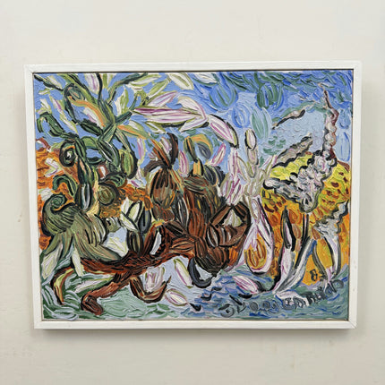 Vintage Floral Still Life Oil Painting "Twisted Tree" Handcrafted Artwork Holland Art Shop
