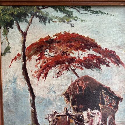Classic Landscape Oil Painting "Ox Cart" Elegant Art Holland Art Shop