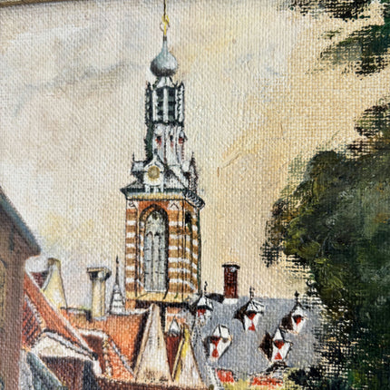 Traditional Cityscape Oil Painting "Village Street" Refined Art Holland Art Shop