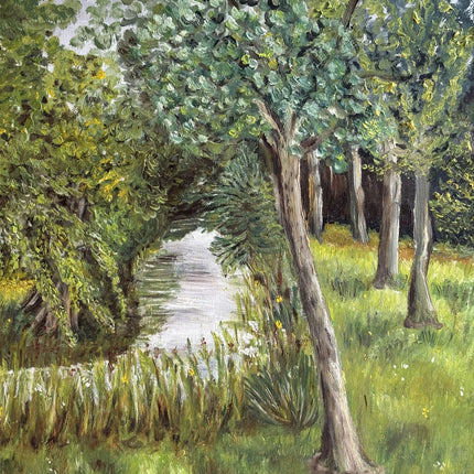 Vintage Landscape Oil Painting "Green Trees" Expressive Artwork Holland Art Shop