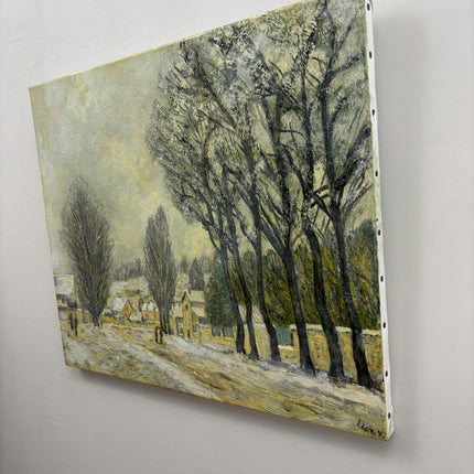 Handcrafted Winter Landscape Oil Painting "Tall Trees" Original Art Holland Art Shop