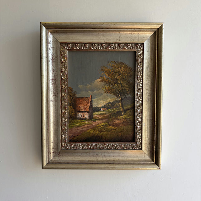 Authentic Landscape Oil Painting "Ornate Frame" Original Small Artwork Holland Art Shop