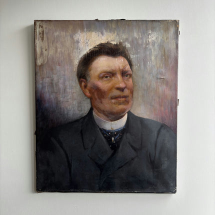 Authentic Portrait Oil Painting "Seated Man" Rustic Artwork Holland Art Shop