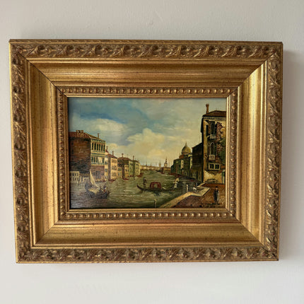Traditional Oil Painting Harbor Scene "Canal Scene" Refined Small Art Holland Art Shop