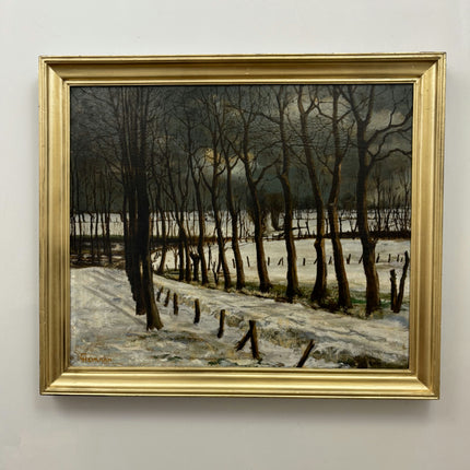 Rustic Winter Landscape Oil Painting "Bare Trees" Detailed Art Holland Art Shop