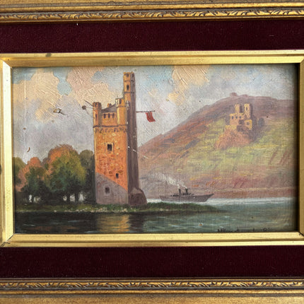 Expressive Landscape Oil Painting "Gilded Frame" Classic Small Art Holland Art Shop