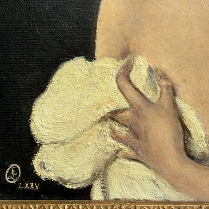 Original Portrait Oil Painting "Seated Woman" Detailed Small Artwork Holland Art Shop