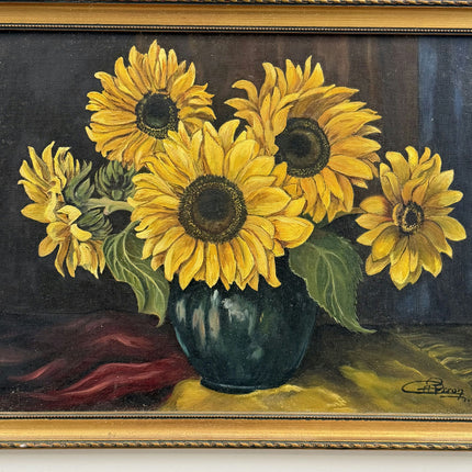 Handcrafted Floral Still Life Oil Painting "Sunflower Bouquet" Artwork Holland Art Shop