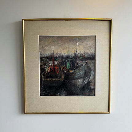 Expressive Harbor Scene Oil Painting "Framed Painting" Timeless Art Holland Art Shop