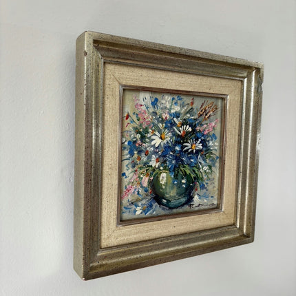 Striking Oil Painting Flowery Still Life "Flower Vase" Refined Small Artwork Holland Art Shop