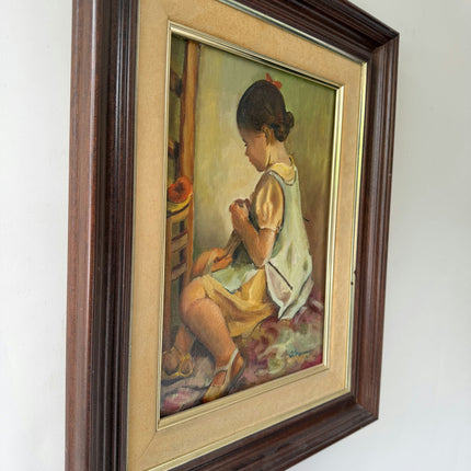Expressive Portrait Oil Painting "Seated Girl" Elegant Art Holland Art Shop