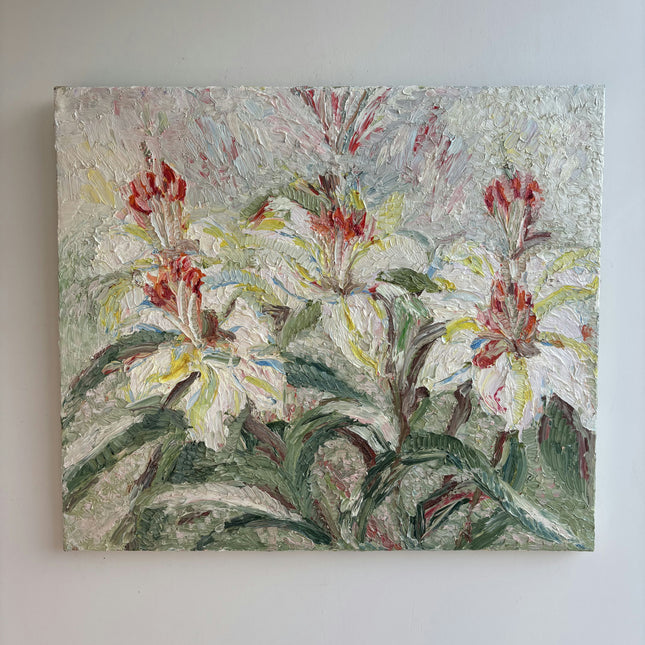 Timeless Floral Still Life Oil Painting "Red Flowers" Vintage Artwork Holland Art Shop
