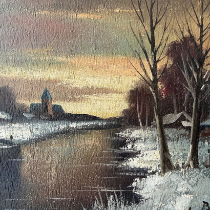 Refined Winter Landscape Oil Painting "Framed Painting" Classic Small Art Holland Art Shop
