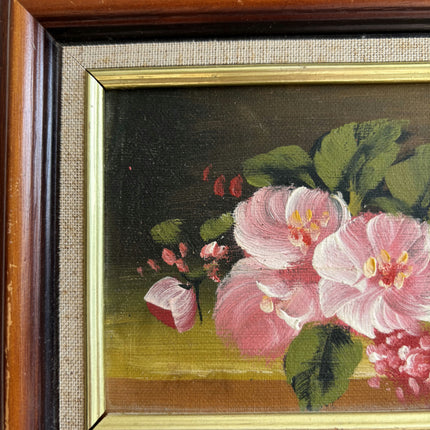 Rustic Floral Still Life Oil Painting "Pink Roses" Original Small Art Holland Art Shop