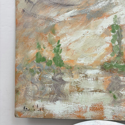 Rustic Landscape Oil Painting "Abstract Canvas" Original Art Holland Art Shop
