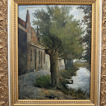 Antique Landscape Oil Painting "Street Tree" Classic Art Holland Art Shop