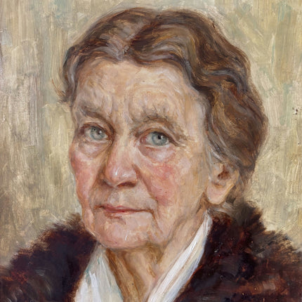 Rustic Portrait Oil Painting "Elderly Woman" Traditional Small Artwork Holland Art Shop