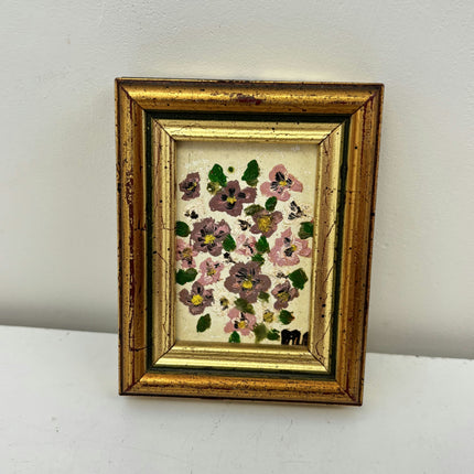 Vintage Floral Still Life Oil Painting "Framed Flowers" Expressive Small Artwork Holland Art Shop