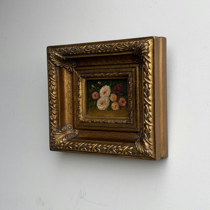 Traditional Floral Still Life Oil Painting "Gilded Frame" Timeless Small Art Holland Art Shop