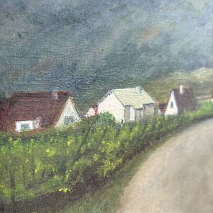 Timeless Landscape Oil Painting "Village Church" Rustic Large Artwork Holland Art Shop