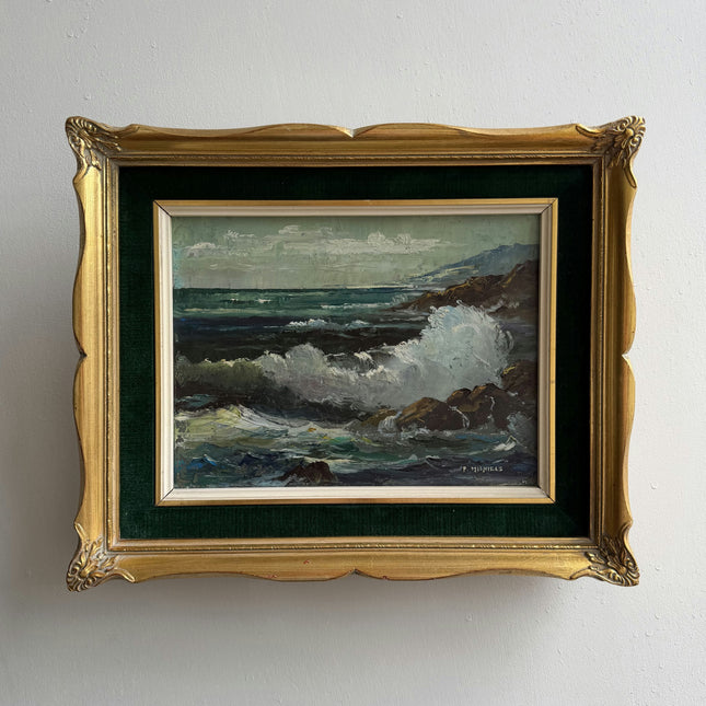 Refined Seascape Oil Painting "Ocean Painting" Detailed Small Artwork Holland Art Shop