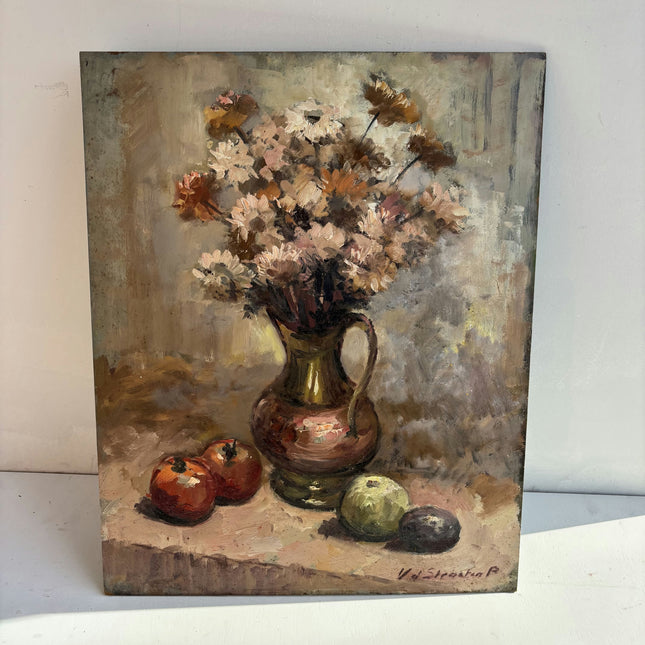 Traditional Still Life Oil Painting "Flower Vase" Vintage Art Holland Art Shop