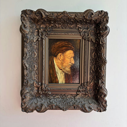 Elegant Portrait Oil Painting "Bearded Man" Traditional Small Artwork Holland Art Shop