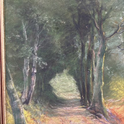 Vintage Landscape Oil Painting "Forest Path" Rustic Artwork Holland Art Shop