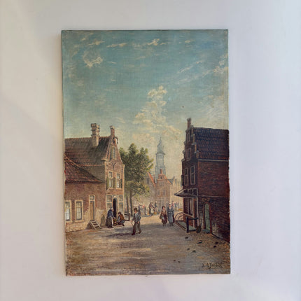 Elegant Cityscape Oil Painting "Town Street" Timeless Artwork Holland Art Shop