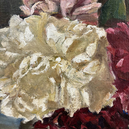 Handcrafted Flowery Still Life Oil Painting "Flower Vase" Rustic Art Holland Art Shop