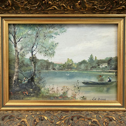 Traditional Landscape Oil Painting "Ornate Frame" Expressive Small Art Holland Art Shop