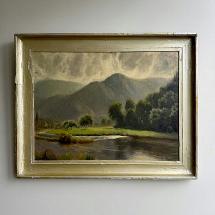 Vintage Landscape Oil Painting "Framed Landscape" Authentic Large Art Holland Art Shop