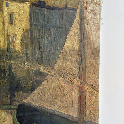 Handcrafted Harbor Scene Oil Painting "Venetian Gondola" Timeless Artwork Holland Art Shop