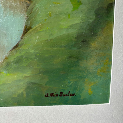 Original Landscape Oil Painting "Meandering River" Vintage Artwork Holland Art Shop