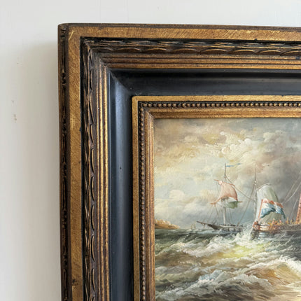 Original Seascape Oil Painting "Sailing Ship" Traditional Artwork Holland Art Shop