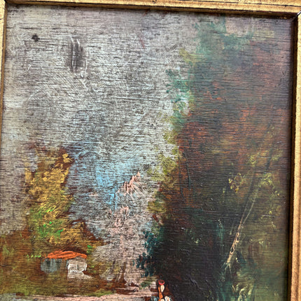 Detailed Landscape Oil Painting "Gilded Frame" Handcrafted Small Artwork Holland Art Shop