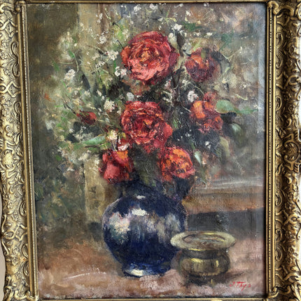 Expressive Still Life Oil Painting "Blue Vase" Traditional Art Holland Art Shop