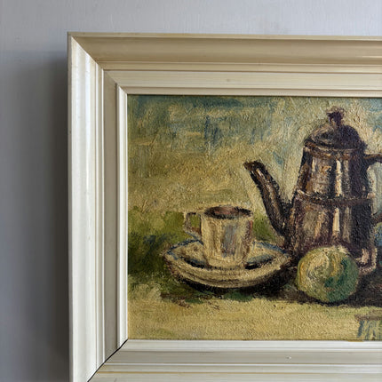 Timeless Still Life Oil Painting "Tea Pot" Handcrafted Dutch Artwork Holland Art Shop