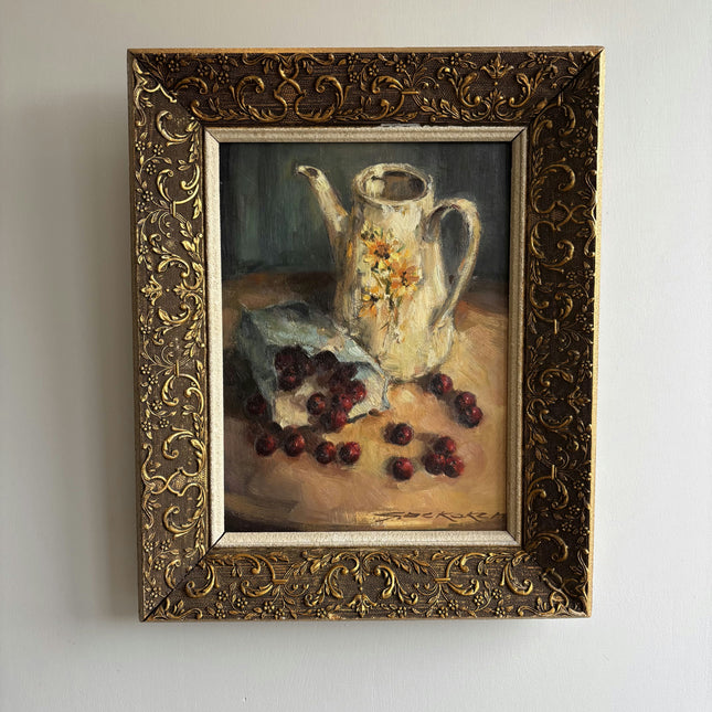 Traditional Still Life Oil Painting "Flowered Pitcher" Refined Belgique Art Holland Art Shop