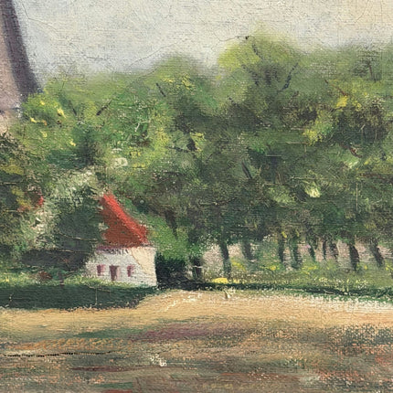Rustic Landscape Oil Painting "Village Church" Original Art Holland Art Shop