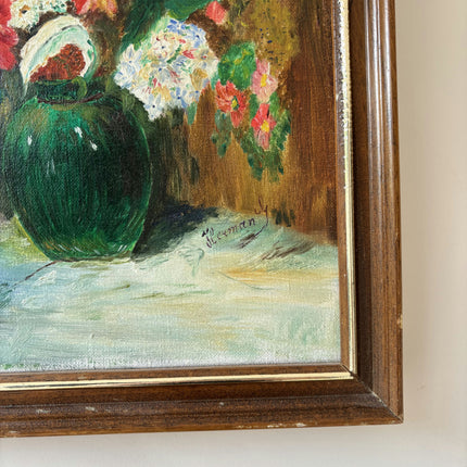 Authentic Flowery Still Life Oil Painting "Flower Bouquet" Elegant Small Artwork Holland Art Shop
